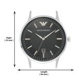 Emporio Armani Renato Quartz Black Dial Silver Steel Strap Watch For Men - AR11181 Authentic Buy Shop Now