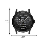 Emporio Armani Meccanico Quartz Black Dial Black Leather Strap Watch For Men - AR60032 Authentic Buy Shop Now