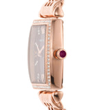 Emporio Armani Two Hand Diamonds Burgundy Dial Rose Gold Steel Strap Watch For Women - AR11488 Authentic Buy Shop Now
