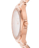 Michael Kors Lennox Three Hand Silver Dial Rose Gold Steel Strap Watch For Women - MK7279 Authentic Buy Shop Now