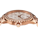 Michael Kors Layton Three Hand Silver Dial Rose Gold Steel Strap Watch For Women - MK7297 Authentic Buy Shop Now
