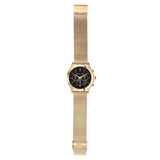 Michael Kors Slim Runway Chronograph Black Dial Gold Mesh Strap Watch For Men - MK9057 Authentic Buy Shop Now