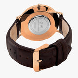 Daniel Wellington Classic York Black Dial Brown Leather Strap Watch For Men - DW00100128 Authentic Buy Shop Now