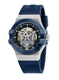 Maserati Potenza 42mm Blue Dial Automatic Silicone Strap Watch For Men - R8821108028 Authentic Buy Shop Now