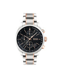 Hugo Boss Grand Prix Black Dial Two Tone Steel Strap Watch for Men - 1513473 Authentic Buy Shop Now