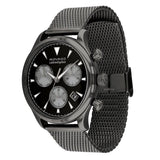 Movado Heritage Calendoplan Chronograph Black Dial Grey Mesh Strap Watch for Men - 3650100 Authentic Buy Shop Now