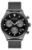 Movado Heritage Calendoplan Chronograph Black Dial Grey Mesh Strap Watch for Men - 3650100 Authentic Buy Shop Now