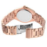 Michael Kors Lennox Three Hand Black Dial Rose Gold Steel Strap Watch For Women - MK7392 Authentic Buy Shop Now