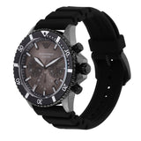 Emporio Armani Diver Chronograph Black Dial Black Silicon Strap Watch For Men - AR11515 Authentic Buy Shop Now