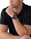 Michael Kors Hutton Chronograph Black Dial Black Steel Strap Watch For Men - MK9089 Authentic Buy Shop Now