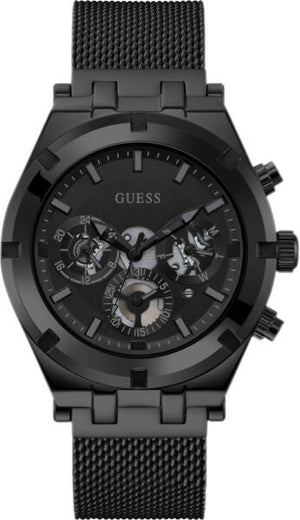 Guess Continental Chronograph Black Dial Black Mesh Strap Watch For Men - GW0582G3 Authentic Buy Shop Now