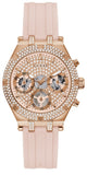 Guess Heiress Diamonds Rose Gold Dial Pink Rubber Strap Watch for Women - GW0407L3 Authentic Buy Shop Now