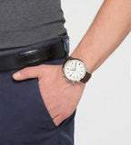 Fossil Townsman Chronograph White Dial Brown Leather Strap Watch for Men - FS5350 Authentic Buy Shop Now