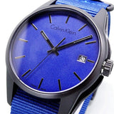 Calvin Klein Tone Blue Dial Blue NATO Strap Watch for Men - K7K514VN Authentic Buy Shop Now