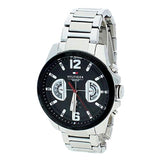 Tommy Hilfiger Decker Quartz Black Dial Silver Steel Strap Watch for Men - 1791472 Authentic Buy Shop Now