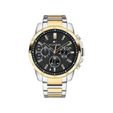 Tommy Hilfiger Decker Chronograph Black Dial Two Tone Steel Strap Watch for Men - 1791559 Authentic Buy Shop Now