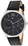 Tommy Hilfiger Damon Multifunction Black Dial Black Leather Strap Watch for Men - 1791417 Authentic Buy Shop Now