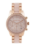 Michael Kors Ritz Chronograph Rose Gold Dial Two Tone Steel Strap Watch for Women - MK6307 Authentic Buy Shop Now