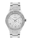 Guess Luna Diamonds Silver Dial Silver Steel Strap Watch for Women - W0729L1 Authentic Buy Shop Now