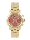 Guess Mini Sunrise Quartz Analog Orange Dial Gold Steel Strap Watch For Women - W0448L7 Authentic Buy Shop Now
