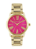 Michael Kors Hartman Quartz Pink Dial Gold Steel Strap Watch For Women - MK3520 Authentic Buy Shop Now