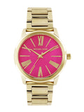 Michael Kors Hartman Quartz Pink Dial Gold Steel Strap Watch For Women - MK3520 Authentic Buy Shop Now