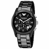 Emporio Armani Valente Chronograph Black Dial Black Ceramic Strap Watch For Men - AR1400 Authentic Buy Shop Now