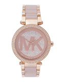 Michael Kors Parker Pink Dial Pink Steel Strap Watch for Women - MK6176 Authentic Buy Shop Now