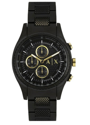Armani Exchange Chronograph Black Dial Black Steel Strap Watch For Men - AX1604 Authentic Buy Shop Now