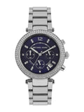 Michael Kors Parker Chronograph Blue Dial Silver Steel Strap Watch for Women - MK6117 Authentic Buy Shop Now