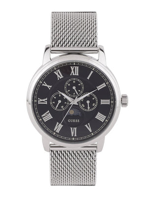 Guess Delancey Black Dial Silver Mesh Bracelet Watch for Men - W0871G1 Authentic Buy Shop Now