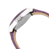 Guess Limelight Quartz Silver Dial Purple Leather Strap Watch For Women - W0775L6 Authentic Buy Shop Now