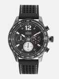 Guess Fleet Chronograph Black Dial Black Rubber Strap Watch for Men - W0971G1 Authentic Buy Shop Now