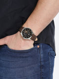 Fossil Townsman Automatic Black Dial Brown Leather Strap Watch for Men - ME3061 Authentic Buy Shop Now
