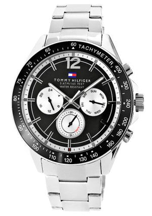 Tommy Hilfiger Luke Quartz Black Dial Silver Steel Strap Watch for Men - 1791120 Authentic Buy Shop Now