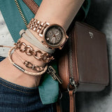 Fossil Boyfriend Chronograph Brown Dial Rose Gold Steel Strap Watch for Women - ES3494 Authentic Buy Shop Now