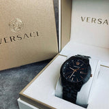 Versace Univers Quartz Black Dial Black Steel Strap Watch for Men - VEBK00618 Authentic Buy Shop Now