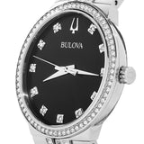 Bulova Diamond Accent Black Dial Silver Steel Strap Watch for Men - 96K106 Authentic Buy Shop Now