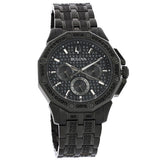 Bulova Octova Chronograph Black Crystal Dial Black Steel Strap Watch for Men - 98C134 Authentic Buy Shop Now