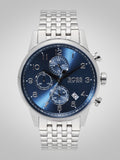Hugo Boss Navigator Chronograph Blue Dial Silver Steel Strap Watch for Men - 1513498 Authentic Buy Shop Now