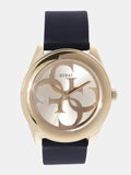 Guess G Twist Gold Dial Black Leather Strap Watch for Women - W0911L3 Authentic Buy Shop Now