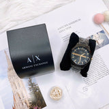 Armani Exchange Hampton Chronograph Black Dial Black Steel Strap Watch For Men - AX2121 Authentic Buy Shop Now