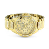 Guess Frontier Diamonds Gold Dial Gold Steel Strap Watch For Women - W1156L2 Authentic Buy Shop Now