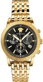 Versace Sport Tech Chronograph Black Dial Gold Steel Strap Watch for Men - VELT00419 Authentic Buy Shop Now