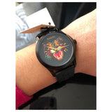 Gucci G Timeless Cat Motif Black Dial Black Leather Strap Unisex Watch - YA1264021 Authentic Buy Shop Now