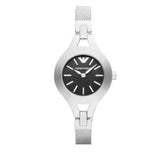 Emporio Armani Classic Quartz Black Dial Silver Steel Strap Watch For Women - AR7328 Authentic Buy Shop Now