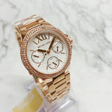Michael Kors Camille Multifunction White Dial Rose Gold Steel Strap Watch For Women - MK6845 Authentic Buy Shop Now