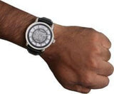 Emporio Armani Luigi Silver Skeleton Dial Black Leather Strap Watch For Men - AR1981 Authentic Buy Shop Now