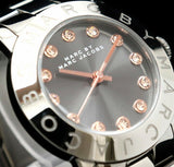 Marc Jacobs Rock Crystal Grey Dial Grey Steel Strap Watch for Women - MBM8596 Authentic Buy Shop Now