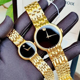Movado Veturi Quartz Black Dial Gold Steel Strap Watch for Men - 0606934 Authentic Buy Shop Now